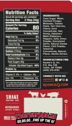 Kosmos Cherry Habanero BBQ Sauce 15.5oz 7 Kosmos Cherry Habanero BBQ Sauce 15.5oz -Keuken Grill Winkel image 1148