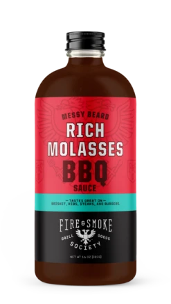 Fire&Smoke Messy Beard Stout Beer Coffee & Molasses BBQ Sauce 16.4 Oz