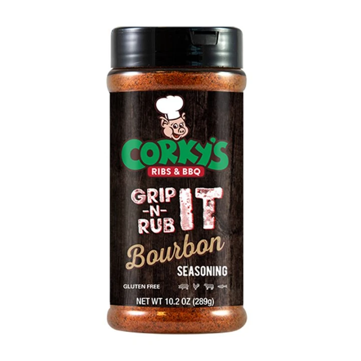 Corky's BBQ Grip-N-Rub Bourbon Seasoning 9.5 Oz 3 Corky's BBQ Grip-N-Rub Bourbon Seasoning 9.5 Oz