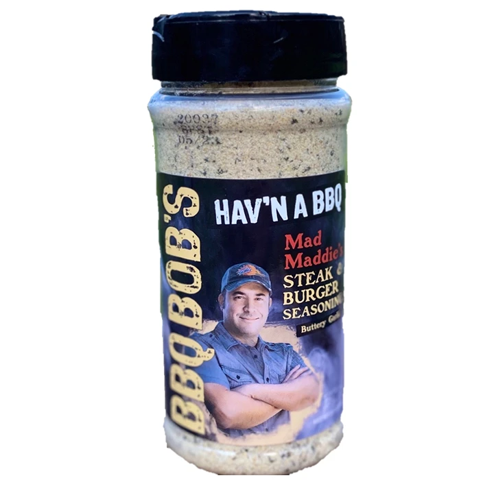 BBQ Bob’s Hav’n A BBQ Mad Maddie’s Steak And Burger (Garlic Butter) Seasoning 11oz 3 BBQ Bob’s Hav’n A BBQ Mad Maddie’s Steak And Burger (Garlic Butter) Seasoning 11oz
